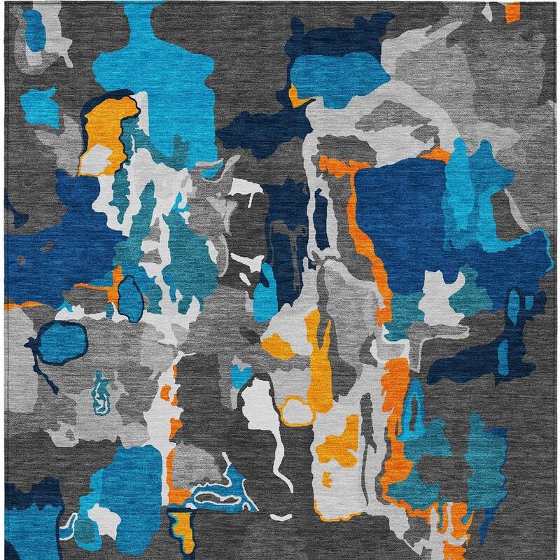 HomeRoots Abstract Transitional Rectangle Outdoor Rug