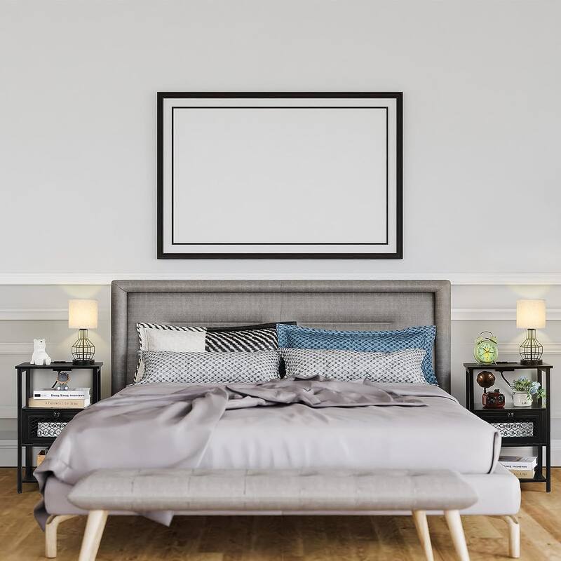 Nightstand with Charging Station, Drawer
