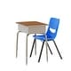 preview thumbnail 47 of 52, Student Desk with Open Front Metal Book Box & Flex Comfort Chair - 24"W x 18"D x 22.25" - 31.25"H Walnut Top/Navy Chair