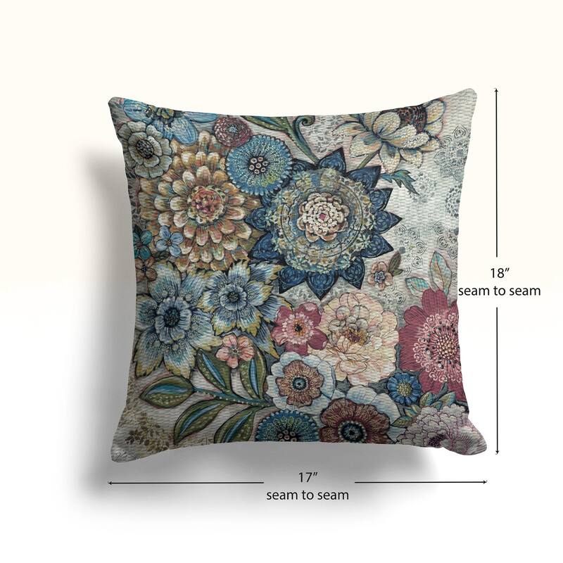 Boho Bouquet Indoor Woven Decorative Pillow