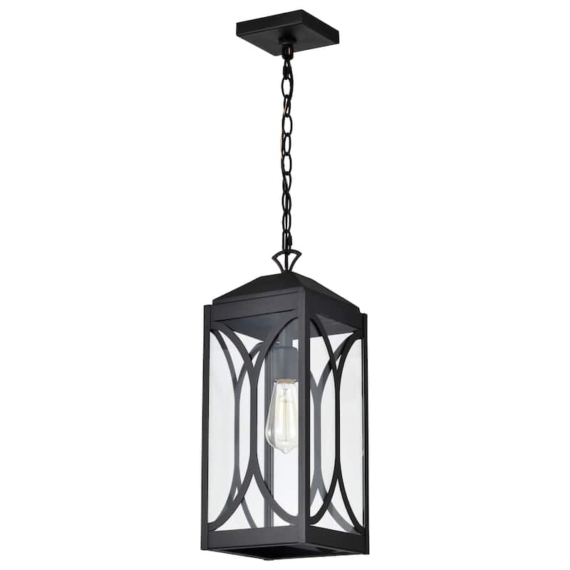 Oaklyn 1 Light Hanging Lantern Matte Black with Clear Glass - Matte Black