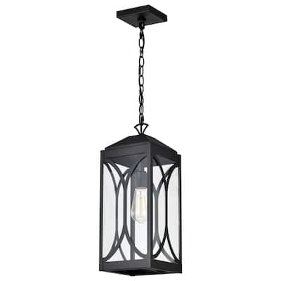 Oaklyn 1 Light Hanging Lantern Matte Black with Clear Glass