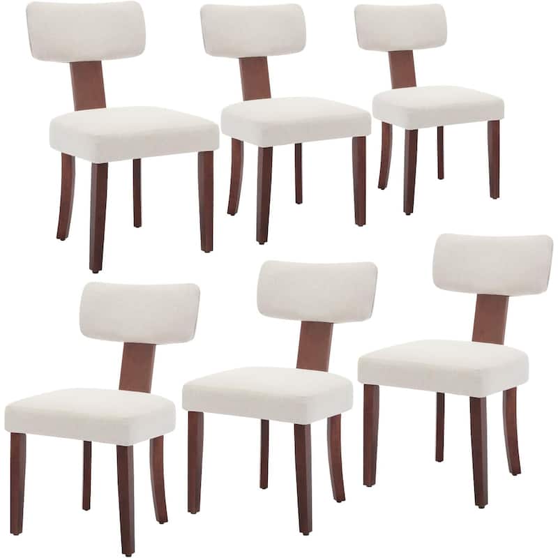 Modern Fabric Dining Chairs, Upholstered Kitchen Chairs with Hardwood Frame, Wood Legs, Nailhead Trim