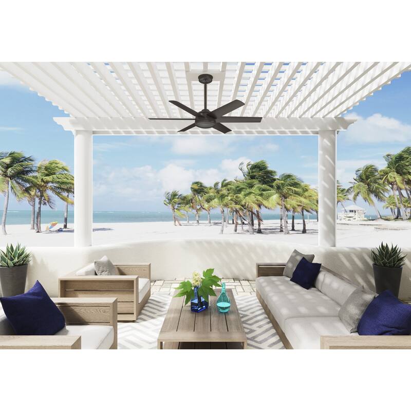 Hunter 52" Jetty Outdoor Ceiling Fan with Wall Control and Wet-Rated