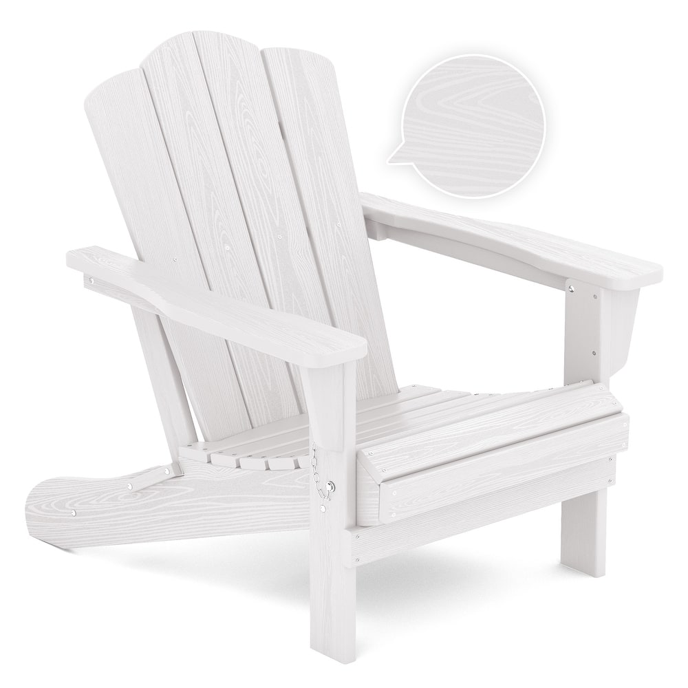 Plastic Folding Outdoor Patio Adirondack Chair With Slat Seat