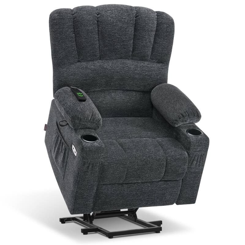 MCombo Power Lift Recliner Chair, Massage and Heat for Elderly, Extended Footrest,Cup Holders, USB Ports 7095