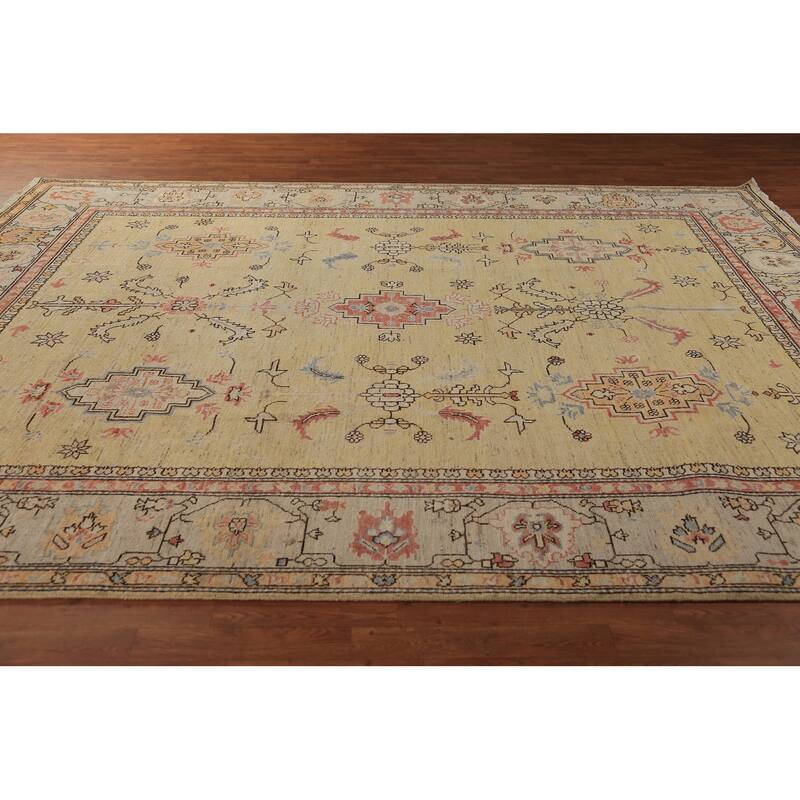 Vegetable Dye Heriz Serapi Rug Oriental Hand-Knotted Wool Carpet - 9'2"x 12'0"