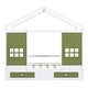 preview thumbnail 8 of 6, Olive Green Twin Wood House Bed with Drawers, Window Decoration