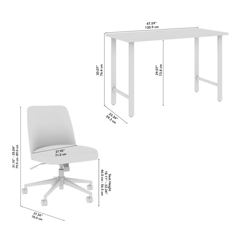 Bush Furniture Hustle 48W x 24D Computer Desk and Chair Set