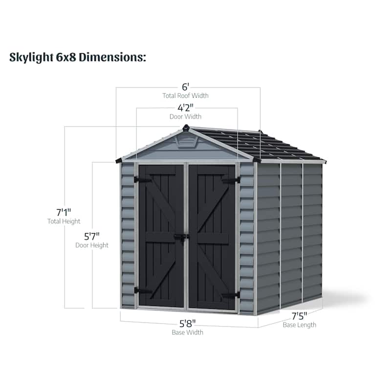 SkyLight D Dark Gray Deco Plastic Garden Outdoor Storage Shed