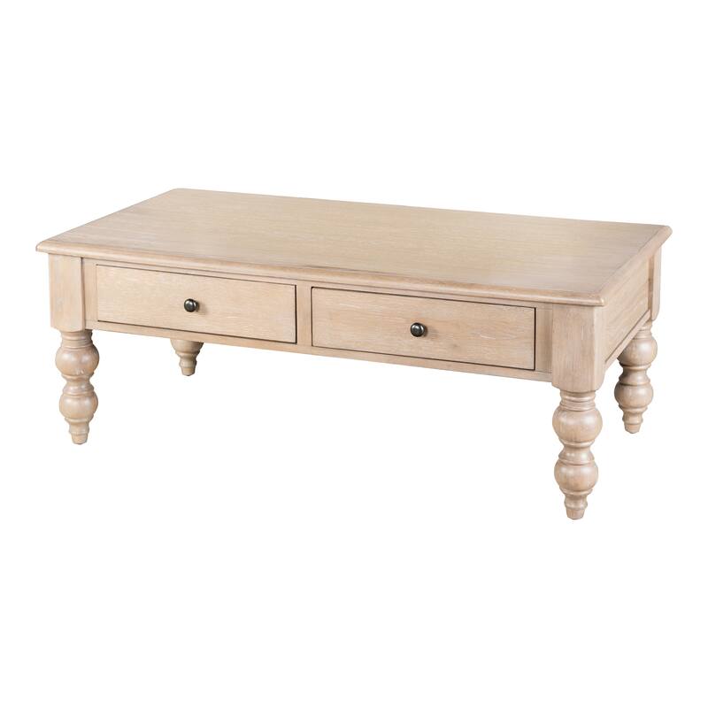Furniture of America Trenden Modern Farmhouse Solid Wood 2-Drawer Coffee Table