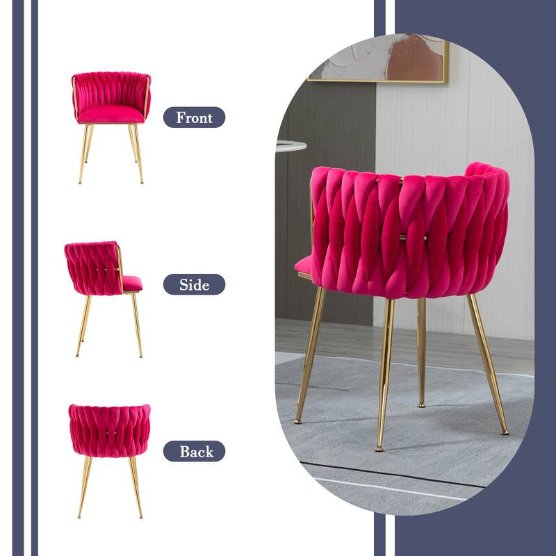 Makeup Chair, Home Backrest Light Luxury Dining Chair, Balcony Table Edge Chair (set of 2)