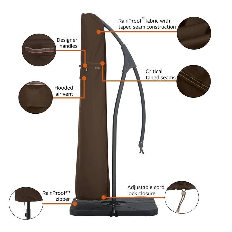 Classic Accessories Madrona Waterproof 13 Foot Offset Patio Umbrella Cover