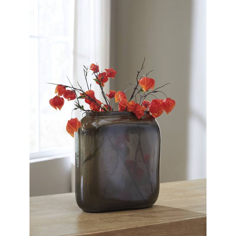 Signature Design by Ashley Sumner Gray/Gold Finish Vase - 8.88" W x 3.5" D x 9.75" H