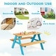 preview thumbnail 7 of 8, Kids Picnic Table Set Children Outdoor Wooden Table with Bench Seats - See Details