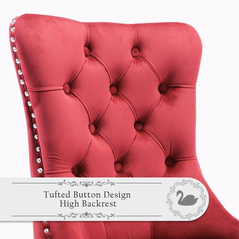 Tufted Naliheads Solid Wood Upholstered Dining Chairs Set of 6