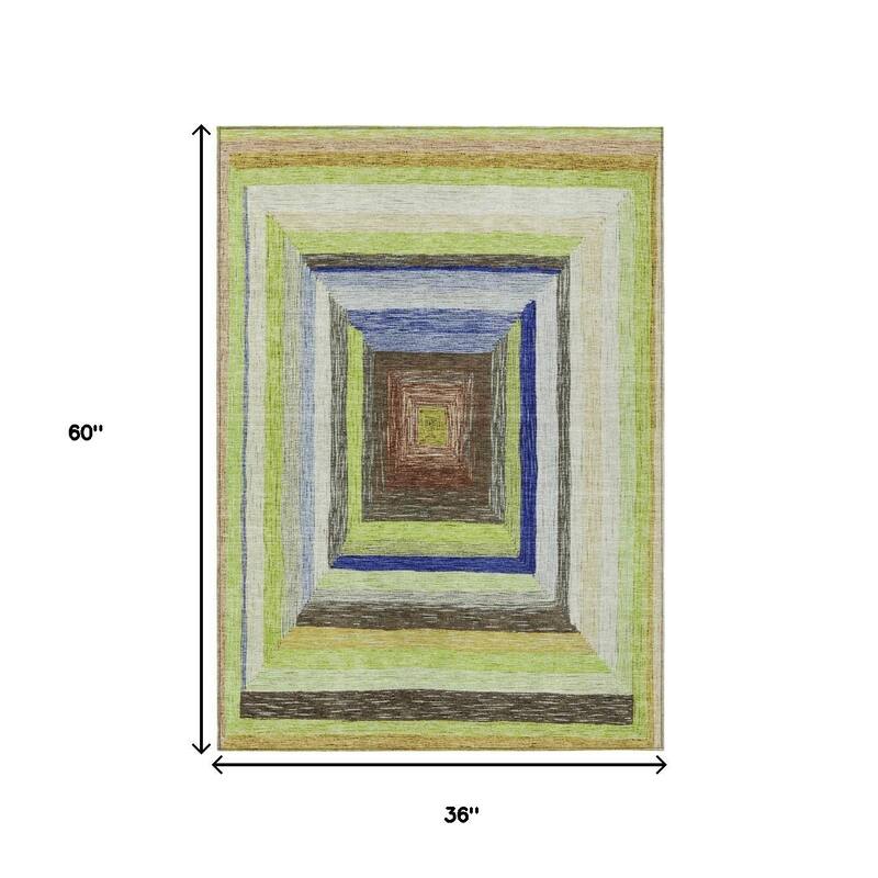 HomeRoots Geometric Transitional Rectangle Outdoor Rug