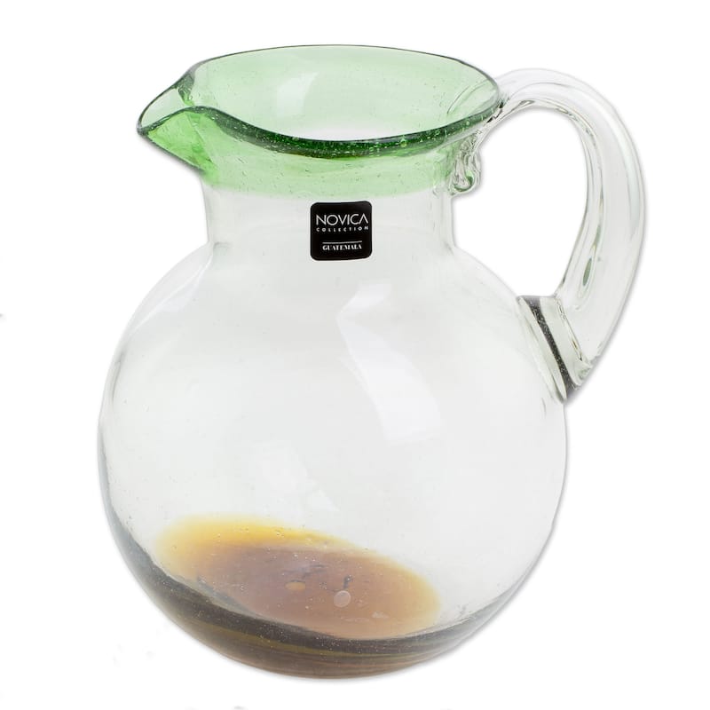 Novica Handmade Palm Beach Recycled Glass Pitcher