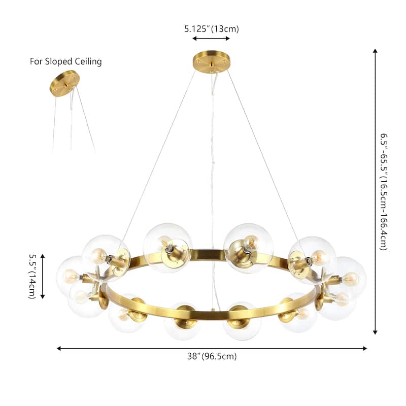SAFAVIEH Lighting Lizet 12 Light 38" Chandelier - 38" x 38" x 7-66"- withD/H