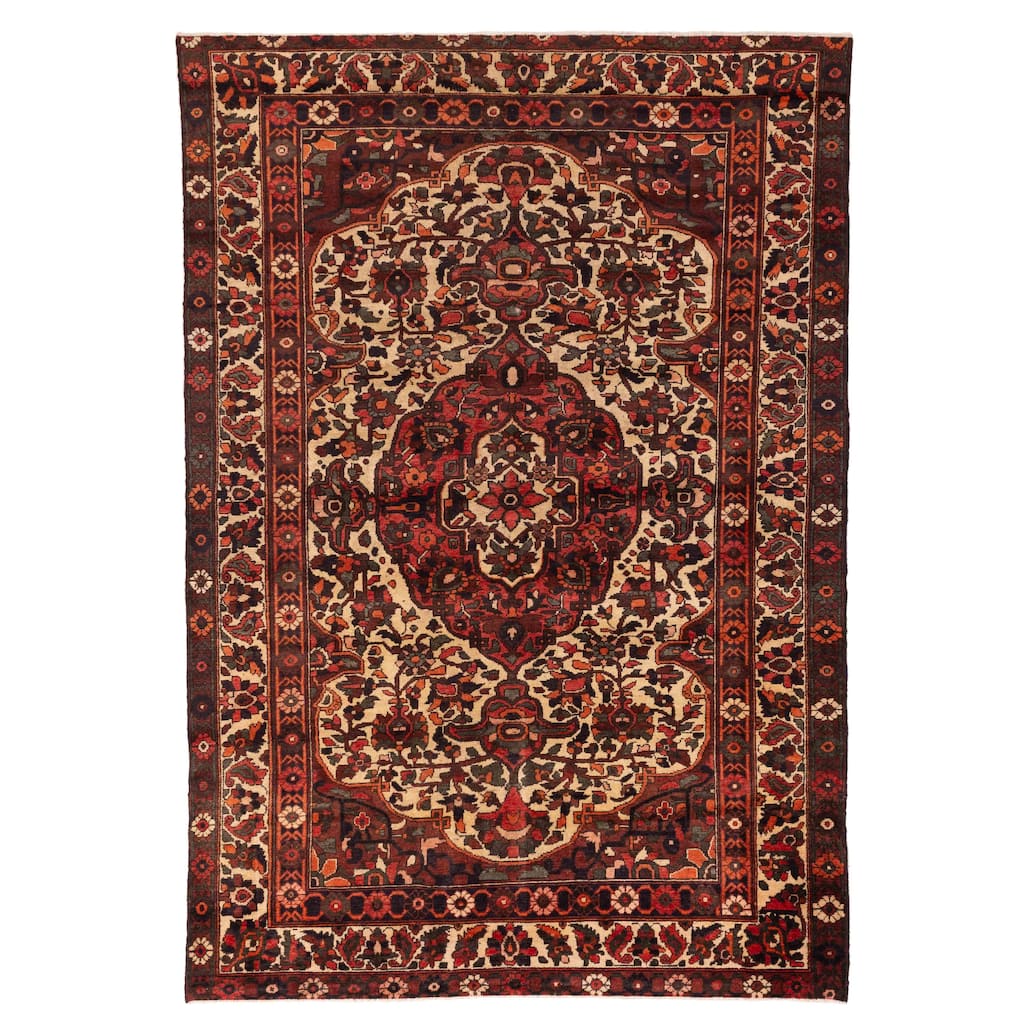 ECARPETGALLERY Hand-knotted Kayseri Vintage Cream Wool Rug - 6'8 x 9'8