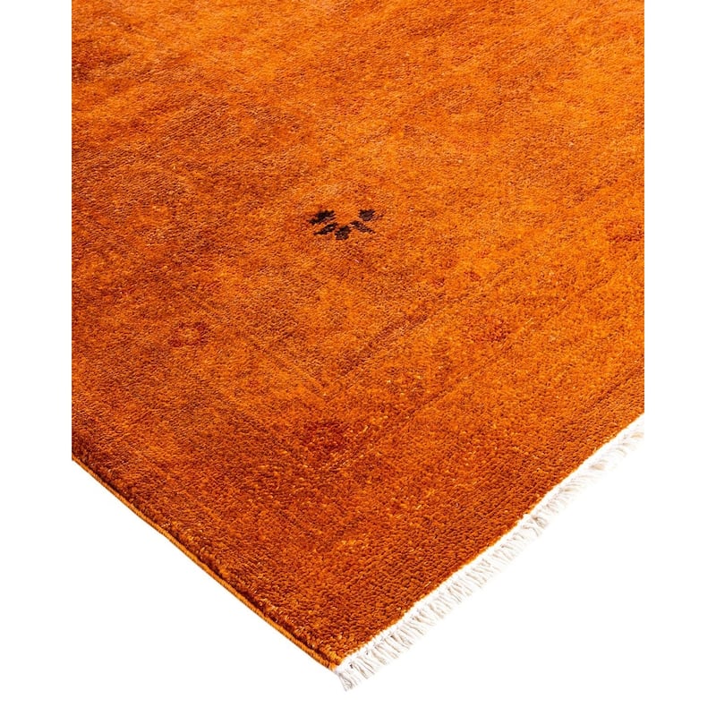 Contemporary Overdyed Wool Hand Knotted Area Rug - 9' 2" x 12' 2"