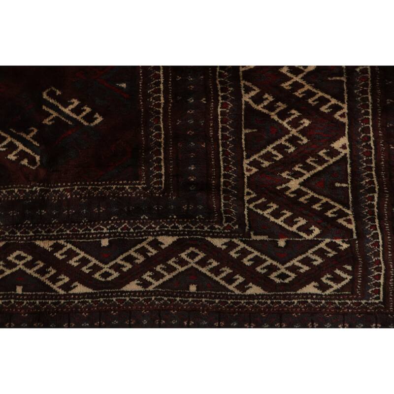 Hand Knotted Oriental 100% Wool Carpet Traditional All-Over Red Turkoman Area Rug - 12' 8'' X 8' 8''