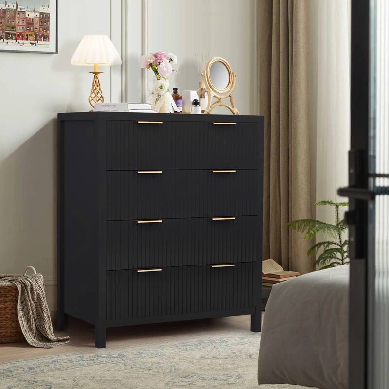 Wooden 4-Drawer Storage Cabinet Dresser