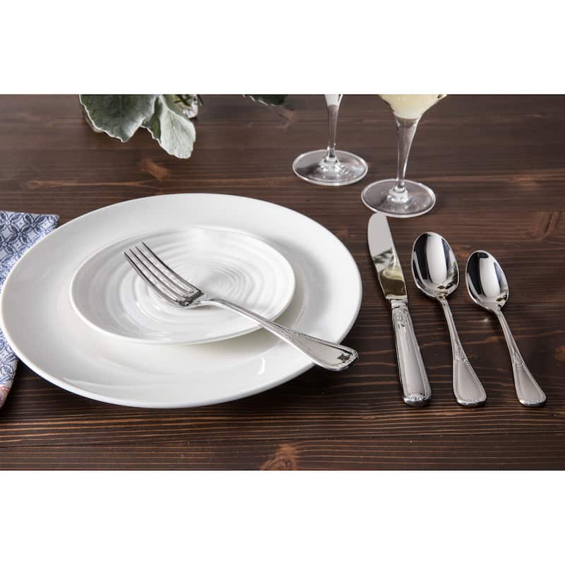 Fortessa Savoy 18/10 Stainless Steel, 5PC Flatware Set (Service for 1), Silver