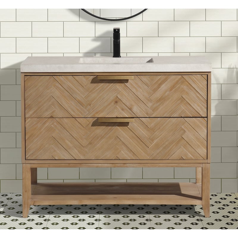 Ari Bath Carlsbad 42" Freestanding Bathroom Vanity Weathered Fir