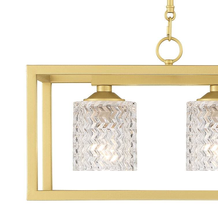 Allegray 3-light Modern Farmhouse Rectangle Chandelier Kitchen Island Pendant with UL Certified