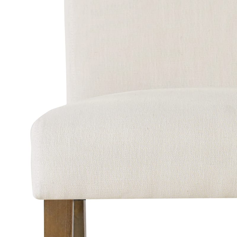 Parsons Dining Chairs with Linen Upholstery and Solid Wood Legs