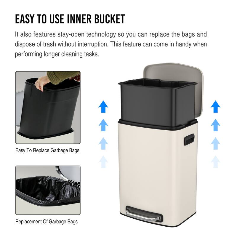 13 Gallon 50L Kitchen Soft Close Trash Can