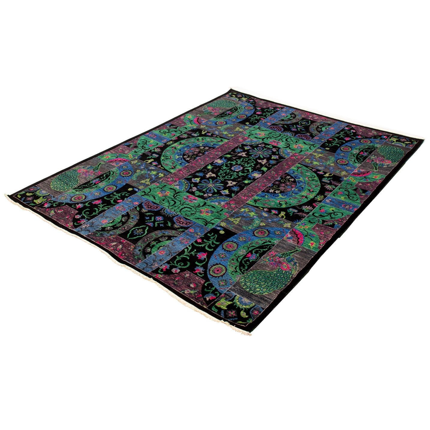 ECARPETGALLERY Handknotted Lahore Finest Collection Black Wool Rug 7