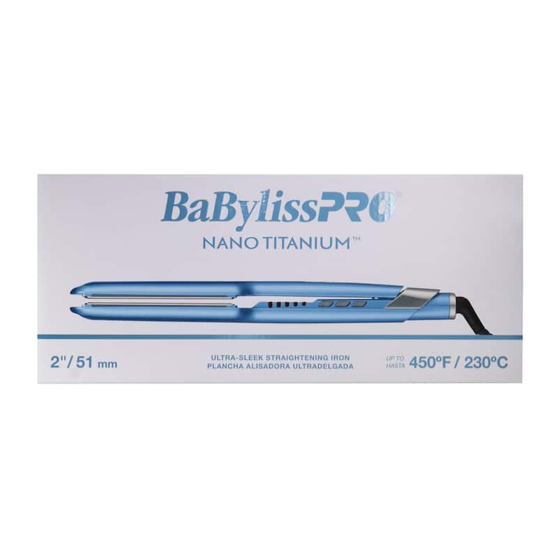BaByliss Pro Nano Titanium 2" Ultra-Sleek Hair Straightener, Flat Iron