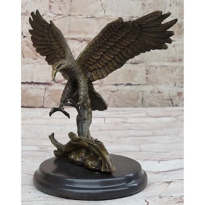 Antoine Barye Flying American Bald Eagle Art Deco Bronze Sculpture Statue Figurine