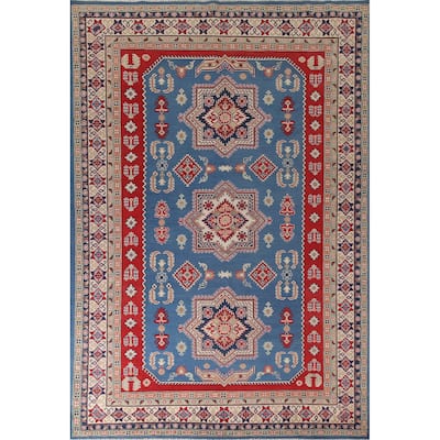 Blue Kazak Oriental Area Rug Wool Carpet - 8'2" x 11'9"