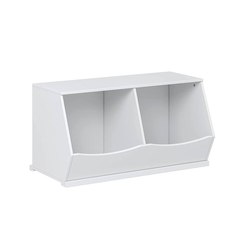 UTEX Toy Storage Organizer,Stackable Kids Toy Storage Cubby,Toy Boxes and Storage for Playroom,Bedroom,Nursery School,White