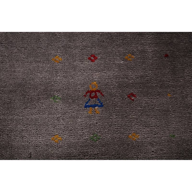 Gabbeh Indian Area Rug Hand-Knotted Tribal Wool Carpet - 5'3"x 7'9"