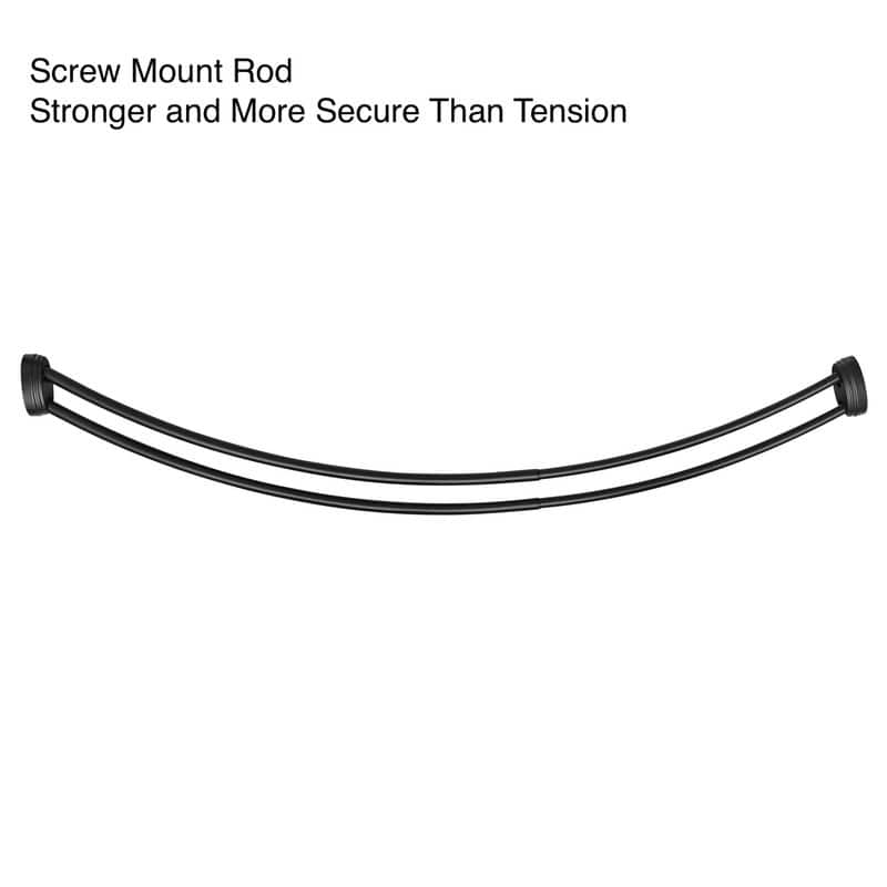Utopia Alley Rustproof Wall Mounted Aluminum Double Curved Shower Curtain Rod, Screw Mount Rod, Adjustable Rod from 45" to 72" - Matt Black