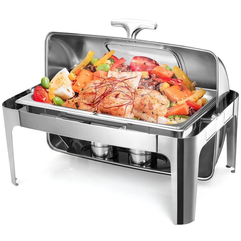 Rectangle Roll Top Chafing Dish Buffet Set