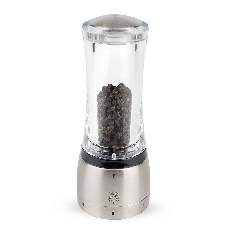Peugeot Daman U'Select Shaftless 6.5 Inch Pepper Mill, Stainless Steel - Stainless Steel & Clear - Stainless Steel & Clear