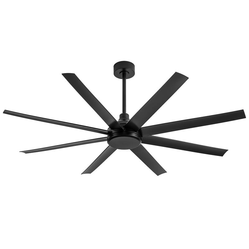 65-Inch 8-Blade Black/White Ceiling Fan with Remote without Light