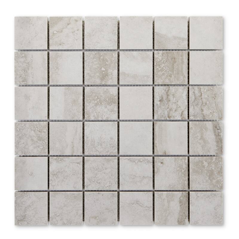 Tufo 12 in. x 12 in. Glazed Porcelain Mosaic Wall and Floor Tile