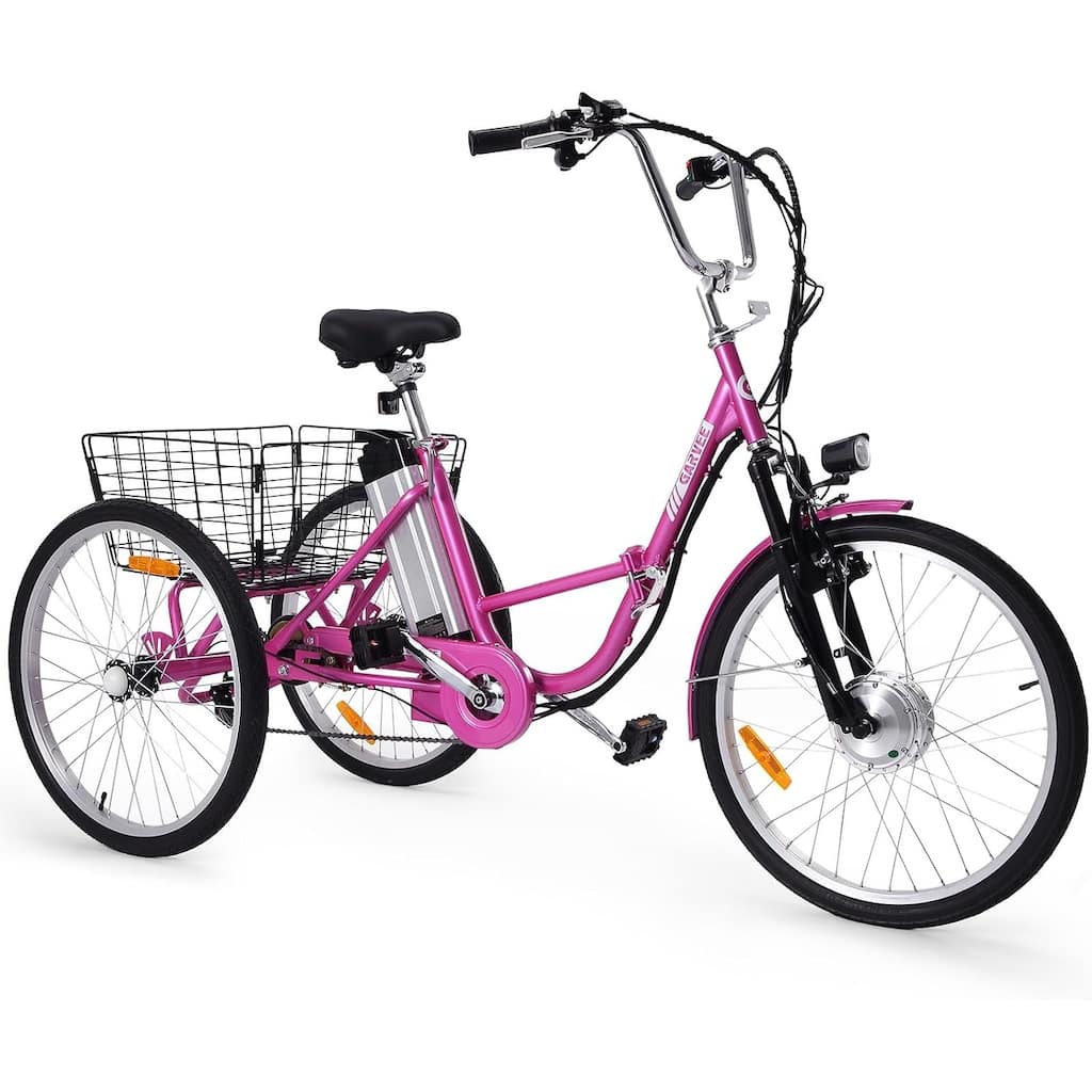 Electric Tricycle, 7-Speed Adult Electric Trike, Folding Electric Tricycle, 36V Removable Battery