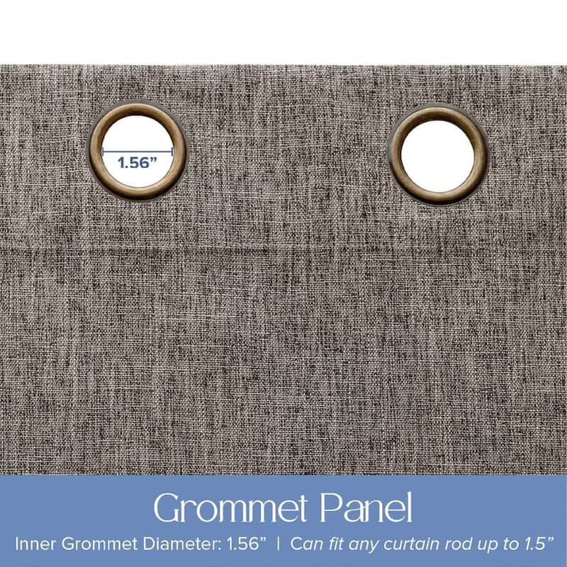 Linen Texture 100% Blackout Grommet Curtain Pair(2 panels)