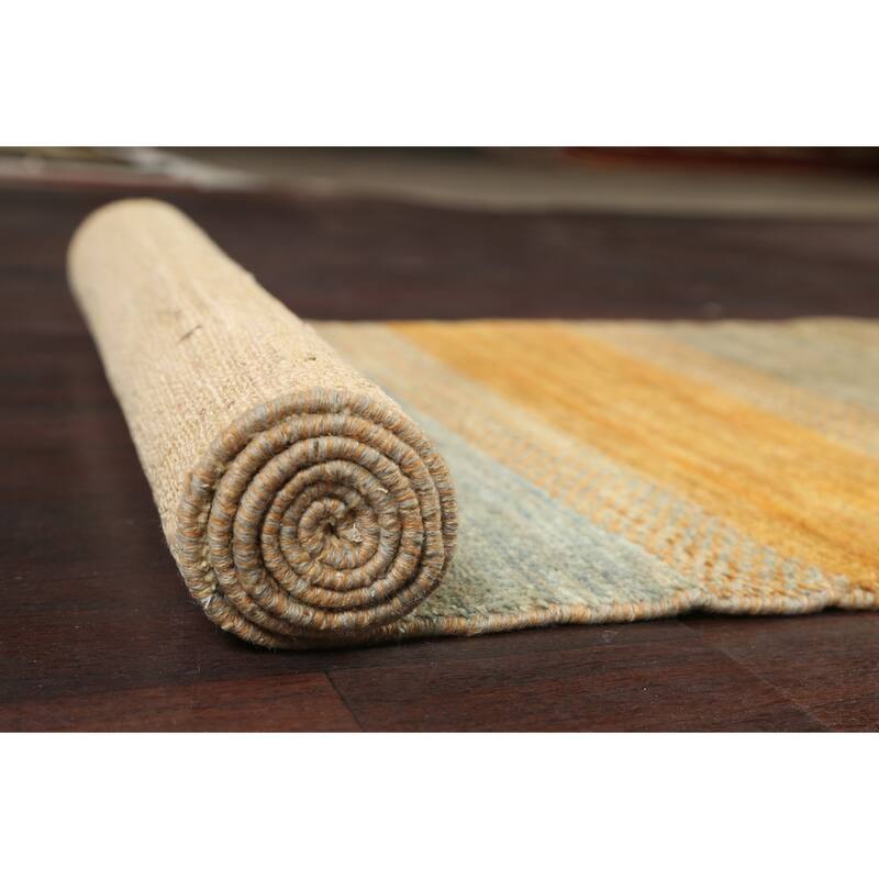 Modern Oriental Gabbeh Kashkoli Runner Rug Hand-knotted Wool Carpet - 2'7" x 7'11"