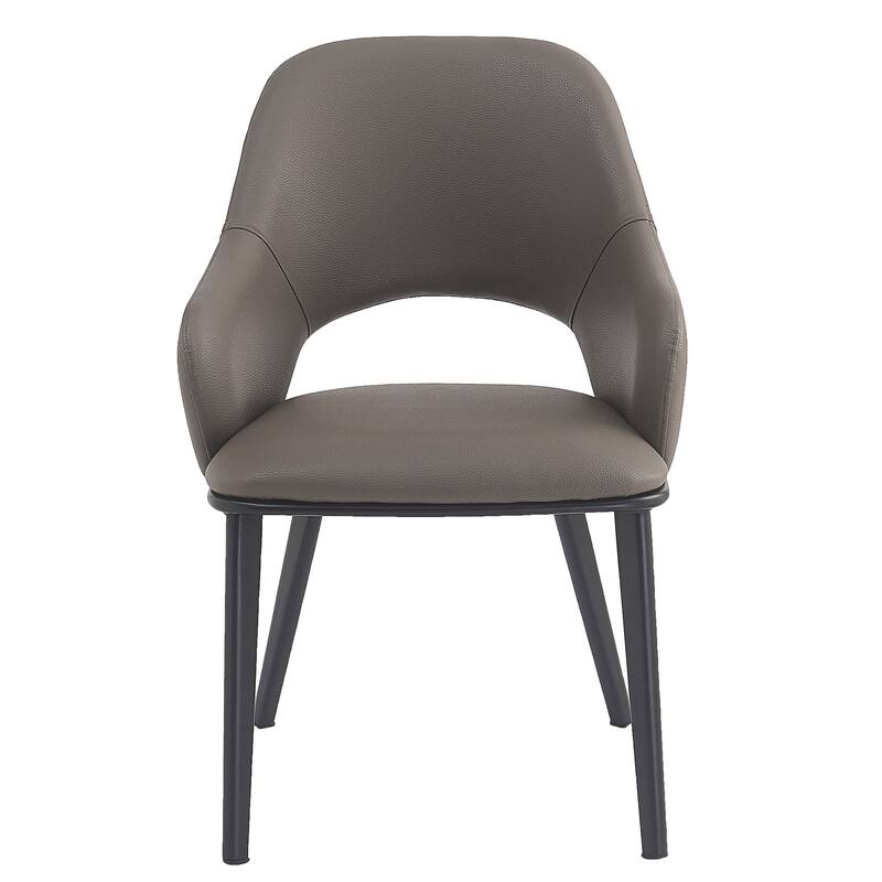Modern Faux Leather and Metal Dining Chair, Set of 4