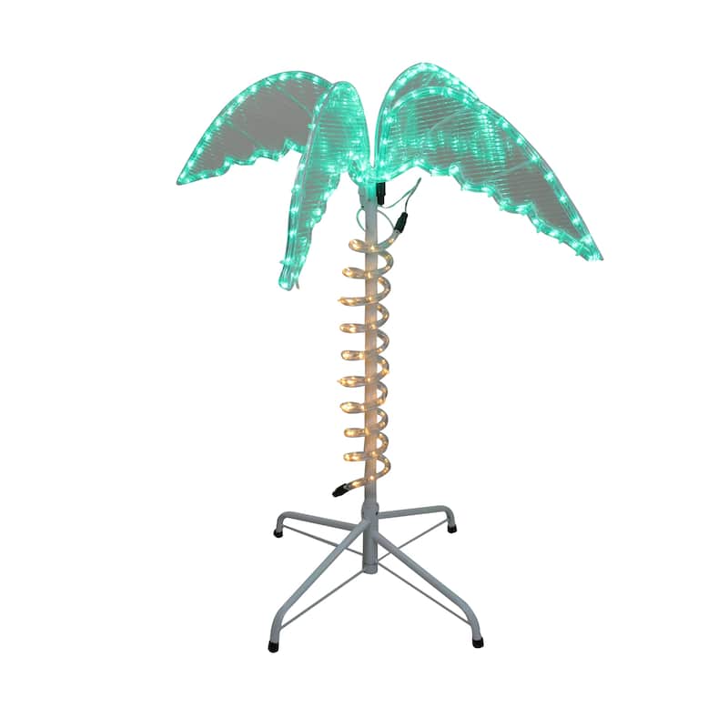 2.5' Green and Tan LED Palm Tree Rope Light Outdoor Decoration