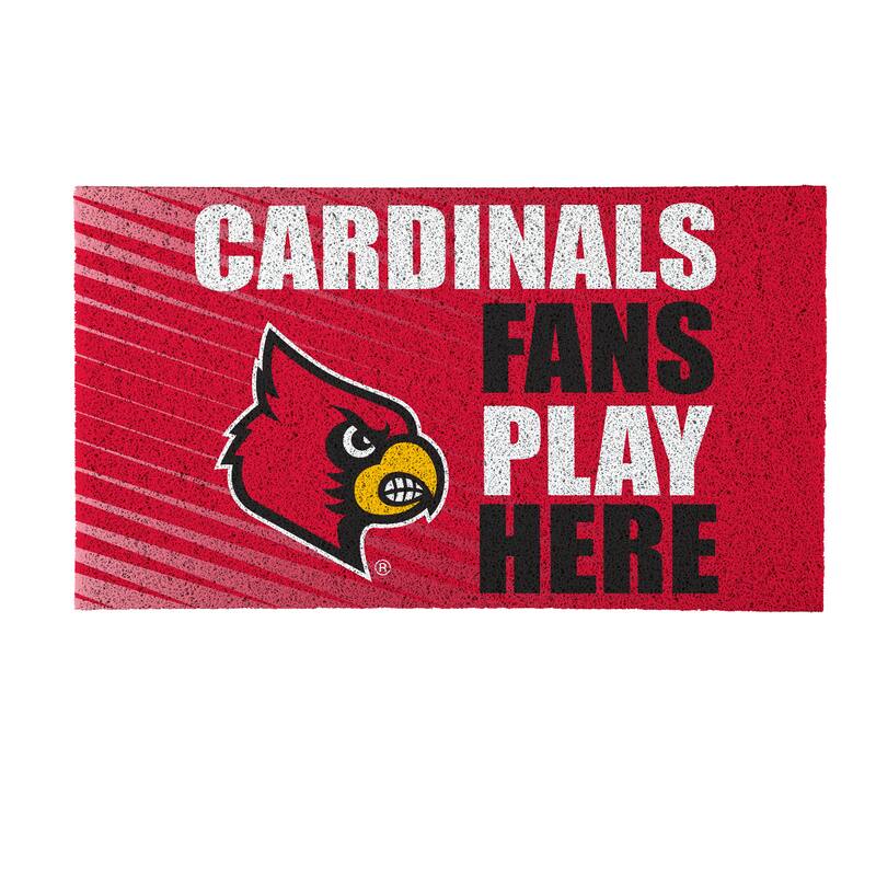 28 in. x 16 in. University of Louisville "Fans Play Here" PVC Door Mat