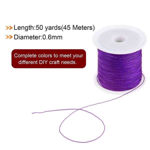 3 Rolls Nylon Beading Thread Knotting Cord 0.6mm 50 Yards Satin String